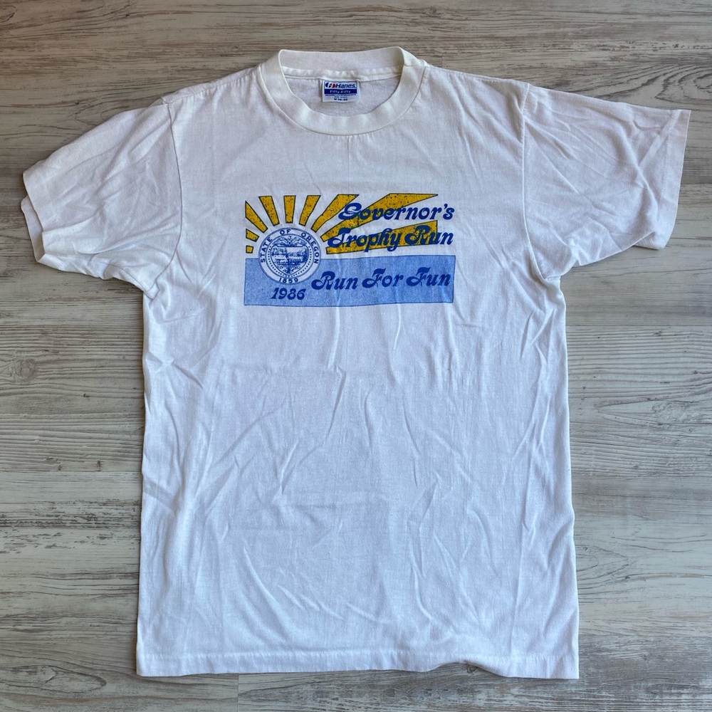 Vintage 1986 Oregon Governor Trophy Run T Shirt